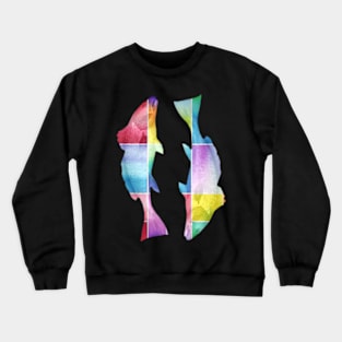 Geometric Pastel Rainbow Fish Crewneck Sweatshirt